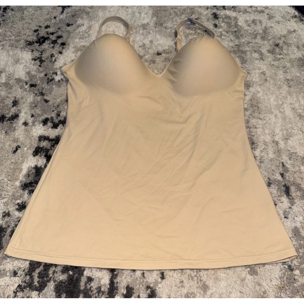 Maidenform Womens Lined Foam Cups Shaping Camisole Tank  Beige Sz 2XL XXL NEW